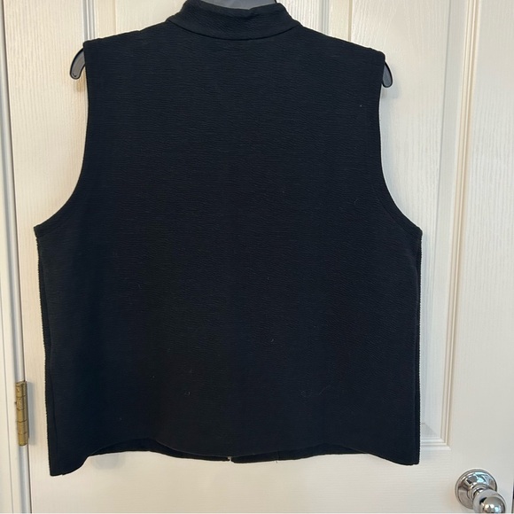 EILEEN FISHER Organic Cotton Blend Vest in Black Size L - Picture 9 of 9